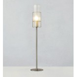 Lampa stołowa szklana tuba Tubo 65cm satynowy nikiel / przeźroczysty Markslojd