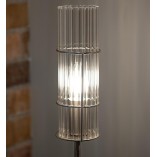 Lampa stołowa szklana tuba Tubo 50cm satynowy nikiel / przeźroczysty Markslojd