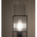 Lampa stołowa szklana tuba Tubo 65cm czarny / przeźroczysty Markslojd
