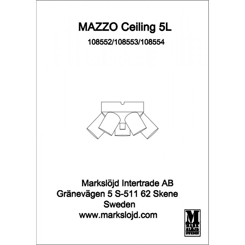 Plafon 5 punktowy loft Mazzo czarny Markslojd