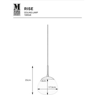 Lampa wisząca szklana Rise 18cm antyczny / biały Markslojd