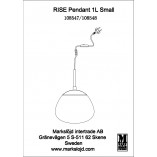 Lampa wisząca szklana Rise 18cm antyczny / biały Markslojd
