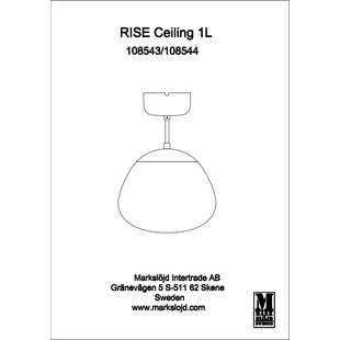 Lampa sufitowa szklana Rise 25cm czarny / biały Markslojd