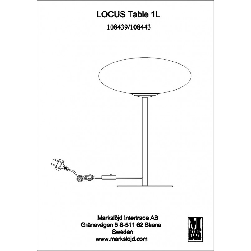 Lampa stołowa szklana Locus bursztynowy / mosiądz Markslojd