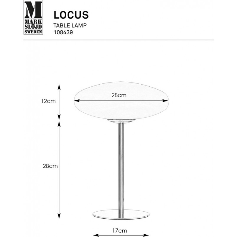 Lampa stołowa szklana Locus biały / stal Markslojd