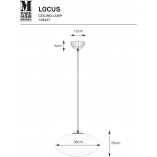 Lampa wisząca szklana Locus 38cm biały / stal Markslojd