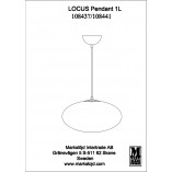 Lampa wisząca szklana Locus 38cm biały / stal Markslojd