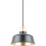 Lampa wisząca metalowa Mensa 26cm czarno-złota Zumaline