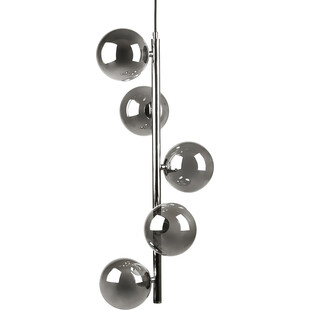 Lampa wisząca szklane kule nowoczesne Luna V 12cm srebrny / czarny Zumaline