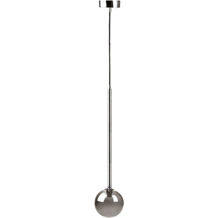 Lampa wisząca szklana kula nowoczesna Luna 12cm srebrny / czarny Zumaline