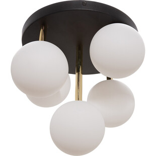 Lampa sufitowa szklane kule Ali Round V 28,5cm biały / czarny / złoty Zumaline