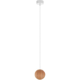 Lampa wisząca drewniana kula Sferni GU10 12cm Kolorowe kable