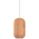 Lampa wisząca potrójna drewniana na listwie Barille Mini III Kolorowe kable