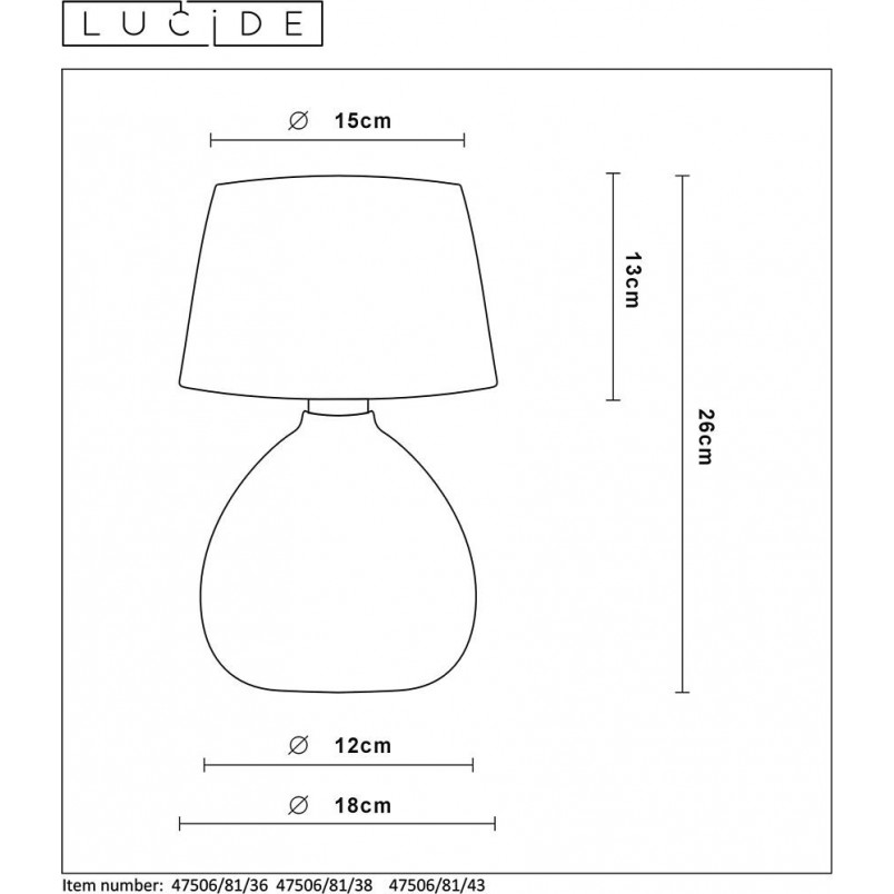 Lampa stołowa betonowa z abażurem Ramzi 18 Kremowa marki Lucide