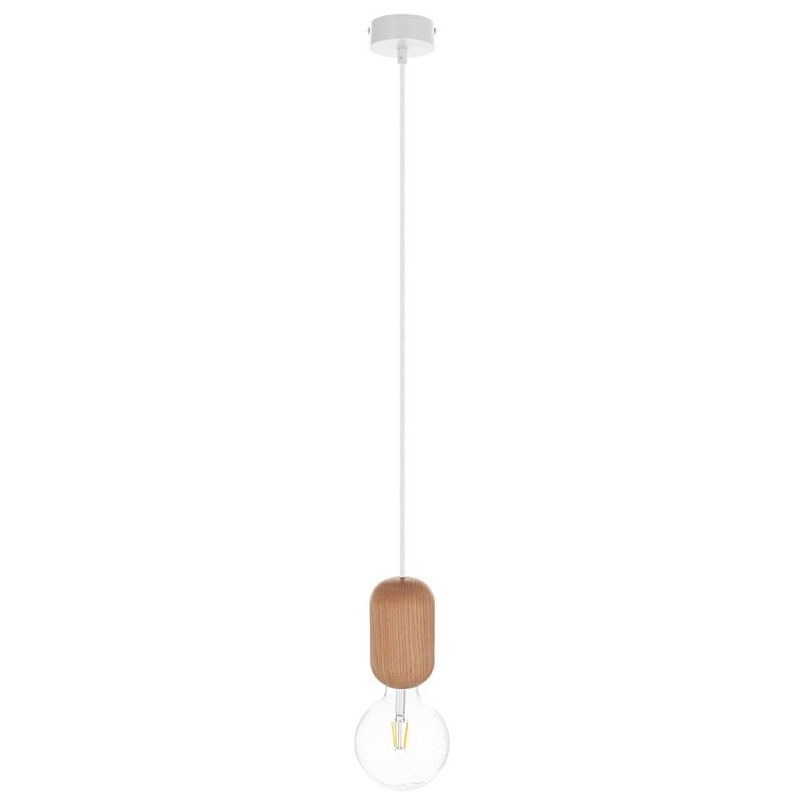 Lampa wisząca "żarówka" na kablu Barille drewniana Kolorowe kable
