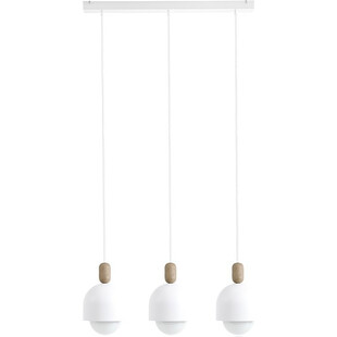 Lampa wisząca skandynawska na listwie Loft Ovoi III 60cm biała Kolorowe kable
