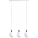 Lampa wisząca skandynawska na listwie Loft Ovoi III 60cm biała Kolorowe kable