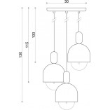 Lampa wisząca skandynawska potrójna Loft Ovoi Round III 30cm biała Kolorowe kable