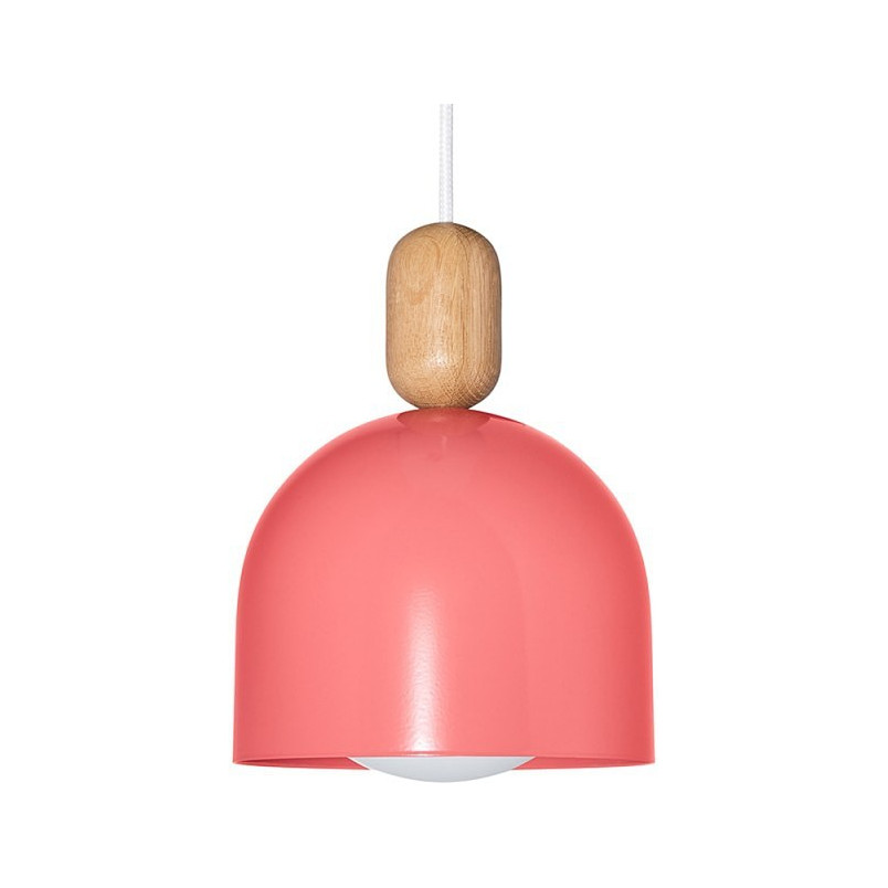Lampa wisząca skandynawska Loft Ovoi 17cm różowa Kolorowe kable