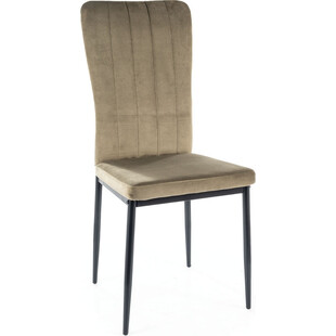 Krzesło welurowe nowoczesne Vigo Velvet oliwkowe Signal