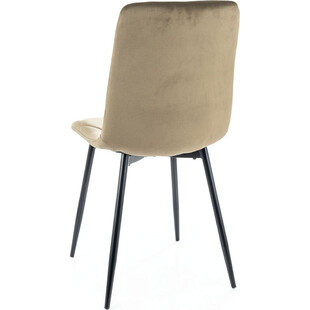 Krzesło welurowe pikowane Tom Velvet oliwkowe Signal