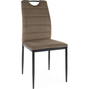 Krzesło welurowe Rip Velvet oliwkowy / czarny mat Signal