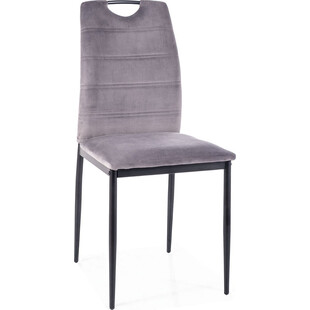 Krzesło welurowe Rip Velvet szary / czarny mat Signal