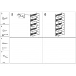 Regał industrialny Raw R5 60x28x154cm dąb / czarny Signal