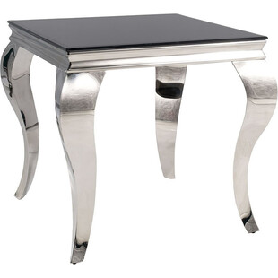 Stolik szklany glamour Prince 55x55cm czarny / chrom Signal