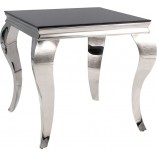 Stolik szklany glamour Prince 55x55cm czarny / chrom Signal