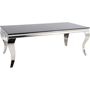 Stolik szklany glamour Prince 120x60cm czarny / chrom Signal