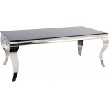 Stolik szklany glamour Prince 120x60cm czarny / chrom Signal