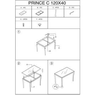 Konsola glamour Prince Ceramic 120x40cm czarny / chrom Signal