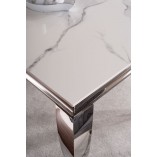 Stolik kawowy glamour Prince Ceramic 120x60cm biała calacatta / chrom Signal