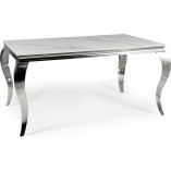 Stół glamour Prince Ceramic 180x90cm biała calacatta / chrom Signal