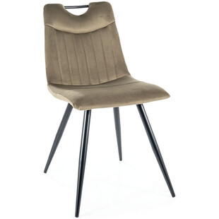 Krzesło welurowe z uchwytem Orfe oliwkowy / czarny Signal