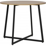 Stół okrągły loft Luna 90cm dąb / czarny mat Signal