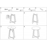 Stół okrągły loft Luna 90cm dąb / czarny mat Signal