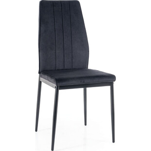 Krzesło welurowe z wysokim oparciem Atom Velvet Bluvel 19 czarny / czarny mat Signal