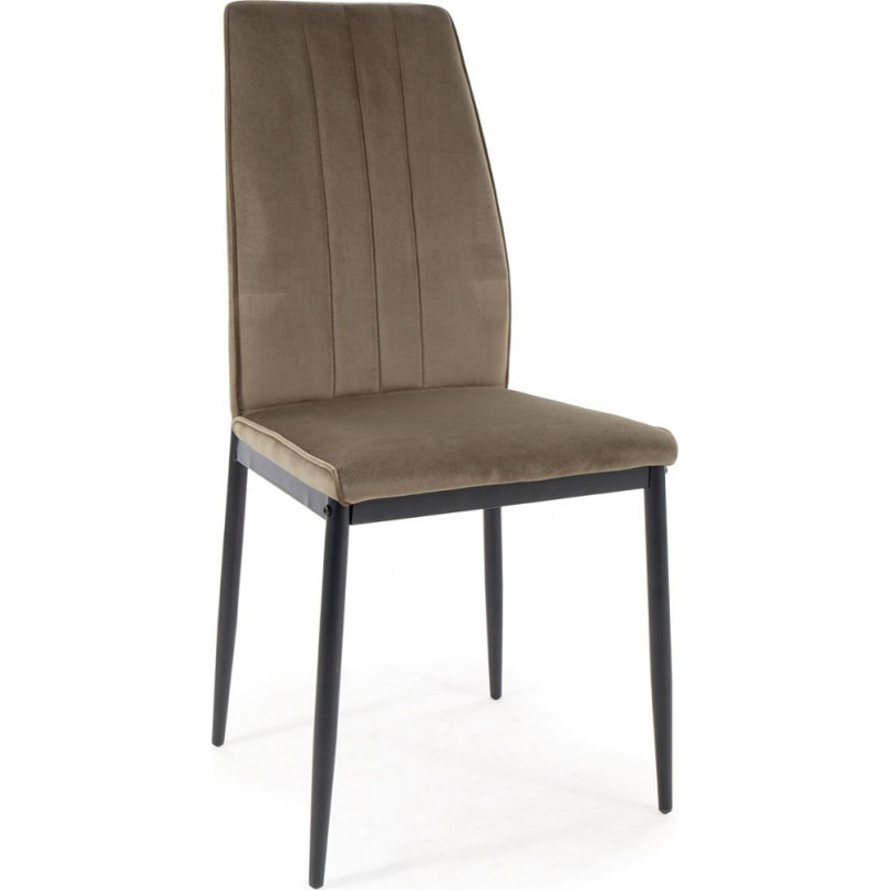 Krzesło welurowe z wysokim oparciem Atom Velvet Bluvel 77 oliwkowy / czarny mat Signal