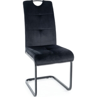 Krzesło welurowe nowoczesne na płozie Axo Velvet Bluvel 19 czarne Signal