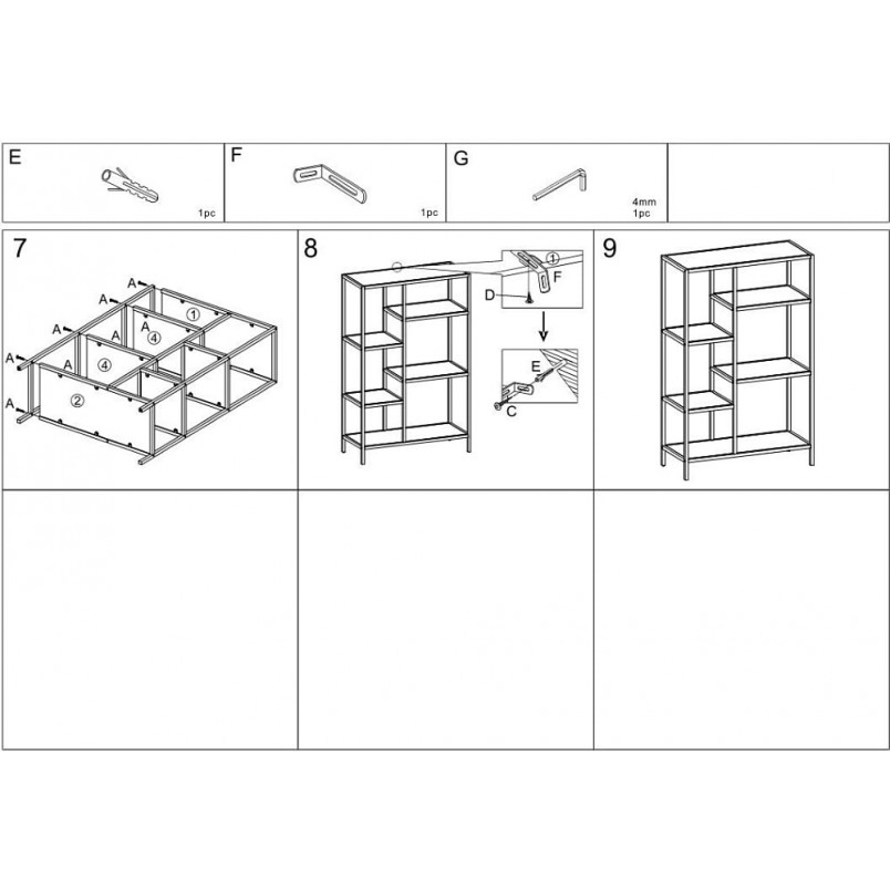 Regał loft na nóżkach Costa 109x70cm dąb / czarny mat Signal