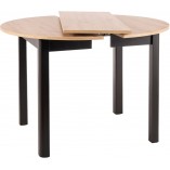 Stół okrągły rozkładany Dante 102cm dąb artisan / czarny mat Signal