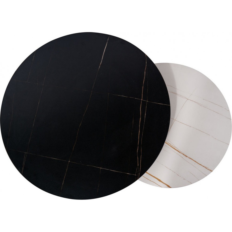 Zestaw stolików okrągłych Ferrante A czarny marmur / biały marmur / czarny mat Signal