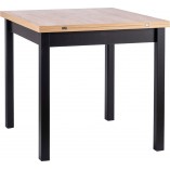 Stół kwadratowy rozkładany Flip 80x80cm dąb aristan / czarny Signal