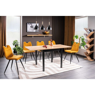 Stół kwadratowy rozkładany Flip 80x80cm dąb aristan / czarny Signal