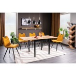 Stół kwadratowy rozkładany Flip 80x80cm dąb aristan / czarny Signal