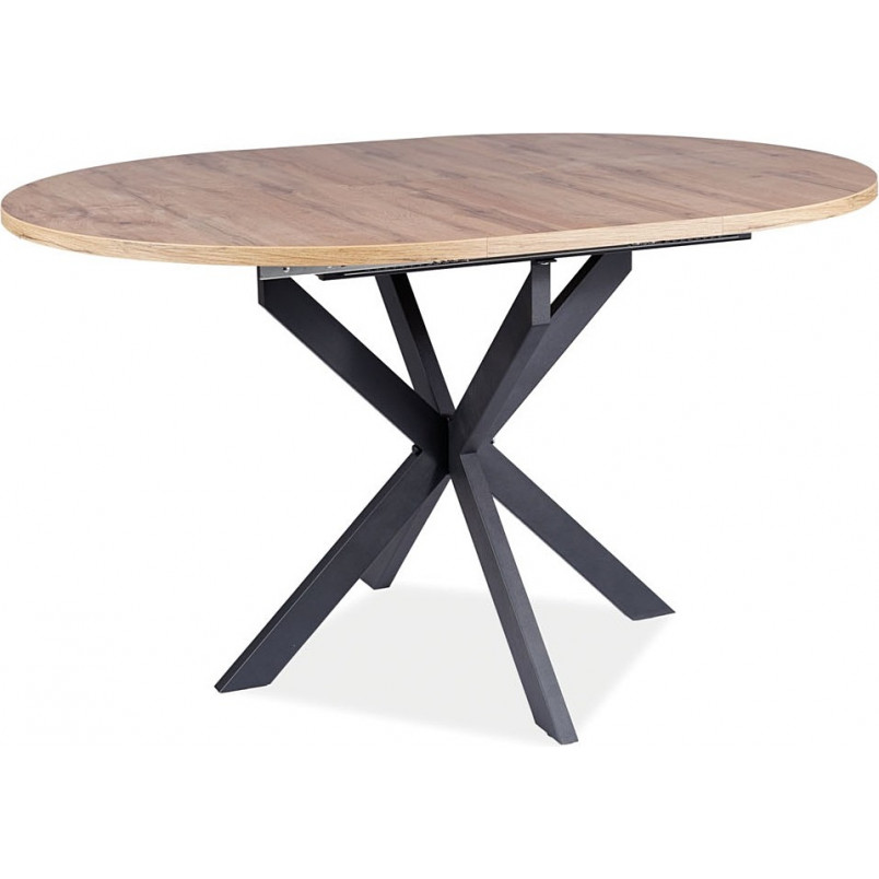 Stół okrągły rozkładany Gaston 100cm dąb artisan / czarny mat Signal