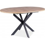 Stół okrągły rozkładany Gaston 100cm dąb artisan / czarny mat Signal