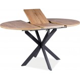 Stół okrągły rozkładany Gaston 100cm dąb artisan / czarny mat Signal